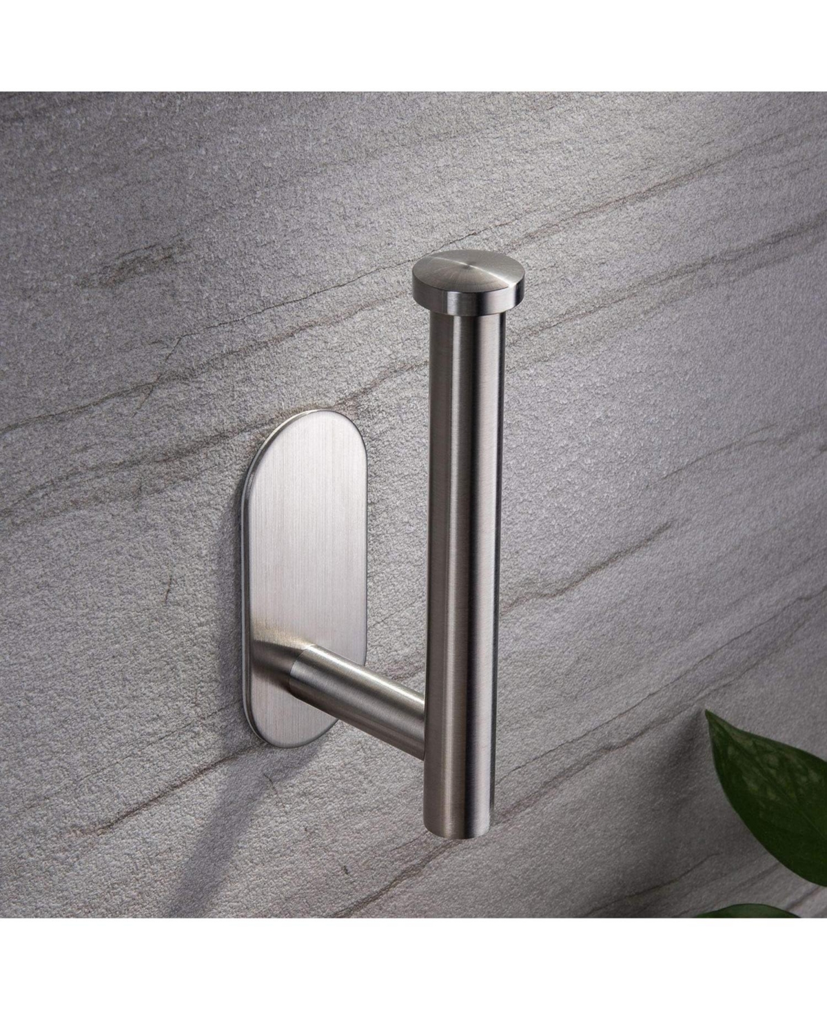 Paper Holder Self Adhesive - Adhesive Comfort Room Roll Holder no Drilling for Bathroom Stainless Steel Brushed