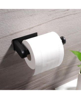 2.75" × 3.54" × 5.31" Paper Holder Self Adhesive - Black Comfort Room Roll Holder Adhesive Tissue Holder Stick on Wall for Bathroom and Kitchen