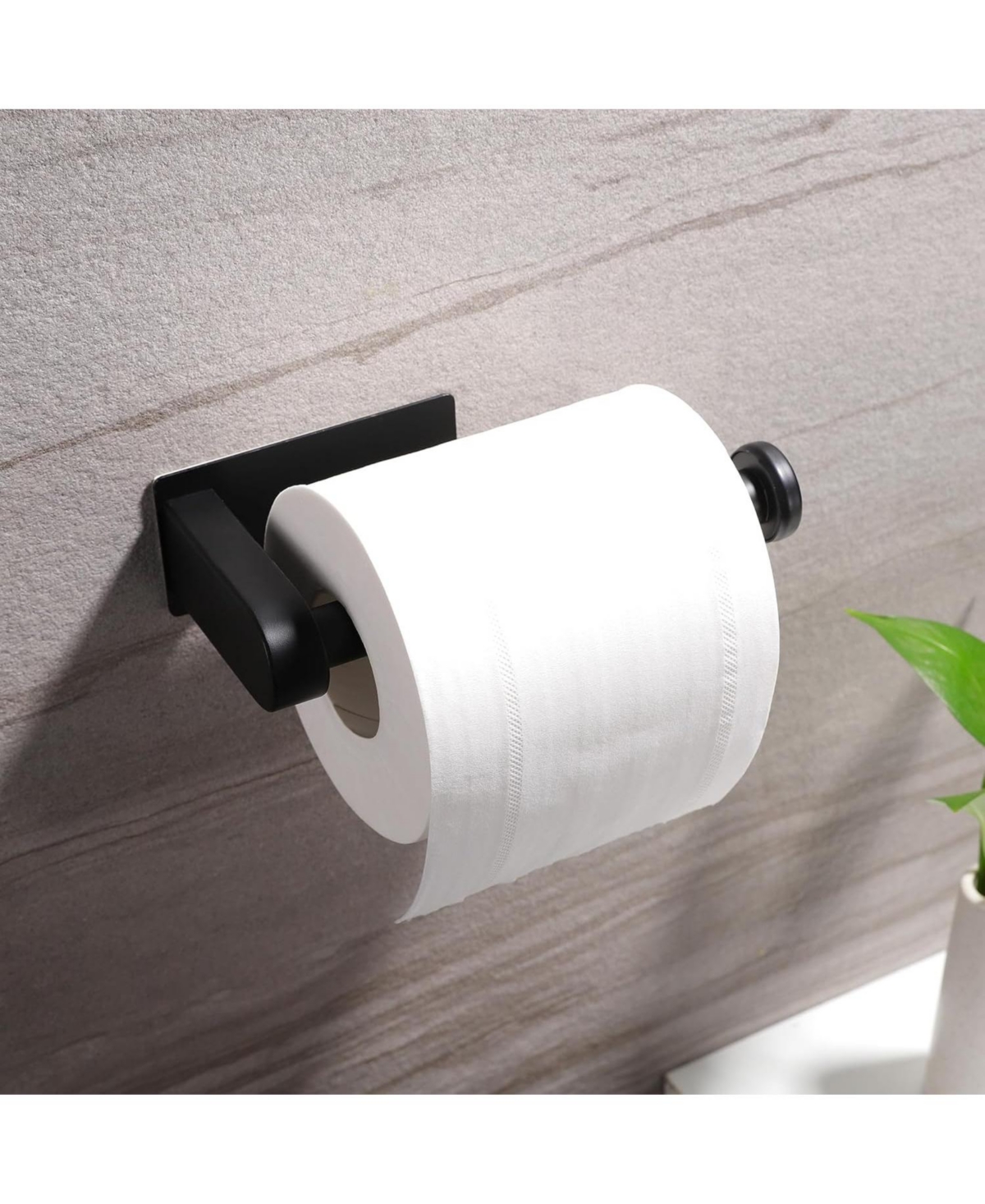 Paper Holder Self Adhesive - Black Comfort Room Roll Holder Adhesive Tissue Holder Stick on Wall for Bathroom and Kitchen, Sus 304 S.s.