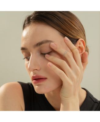 Thin Crystal Band Ring, Minimalist, Dainty, Stackable