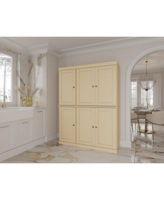 100% Solid Wood 48.5" Pantry Cabinet with Raised Panel Doors & Adjustable Shelves