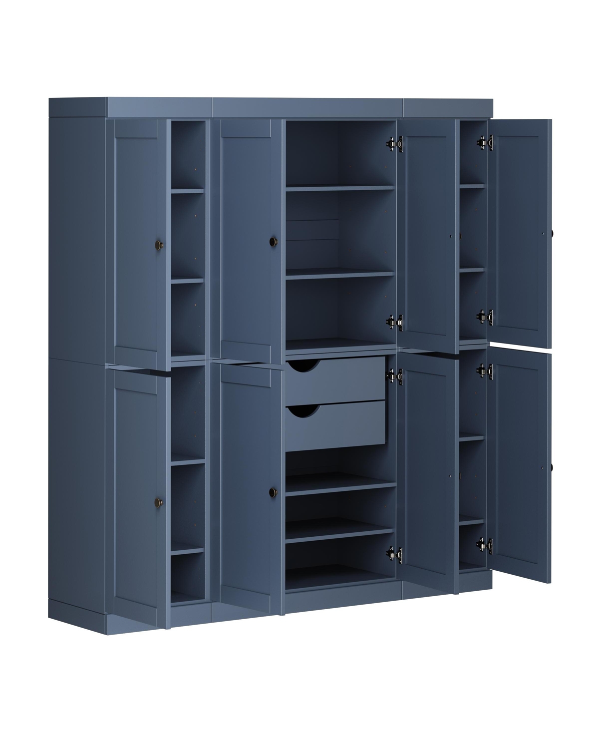 Palace Imports 100% Solid Wood 65" Pantry Cabinet with Shaker Doors, 2-Drawers & Adjustable Shelves