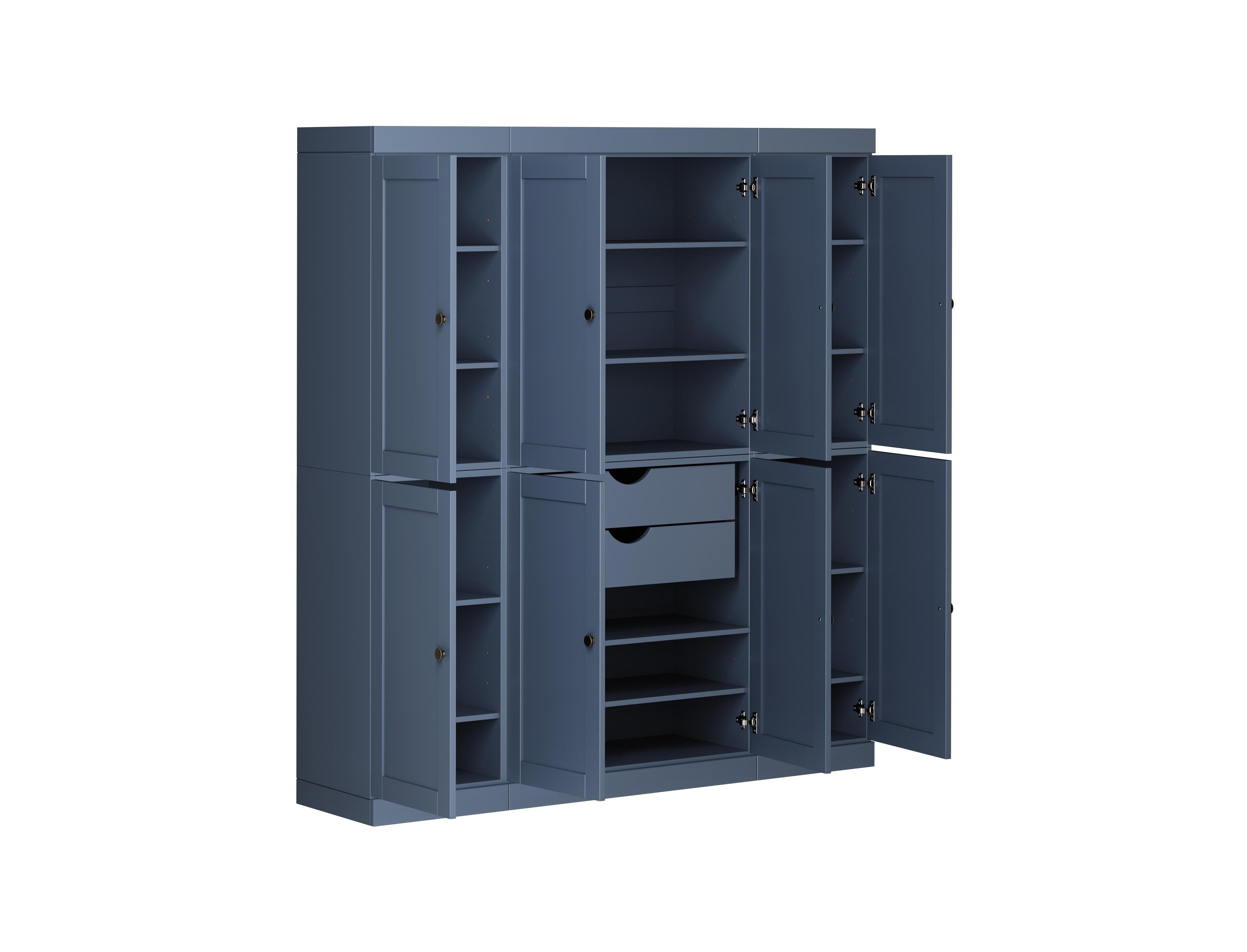 Palace Imports 100% Solid Wood 65" Pantry Cabinet with Shaker Doors, 2-Drawers & Adjustable Shelves