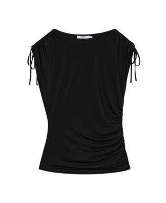 Women's Dotty Cinch-Sleeve Top - Light Jersey