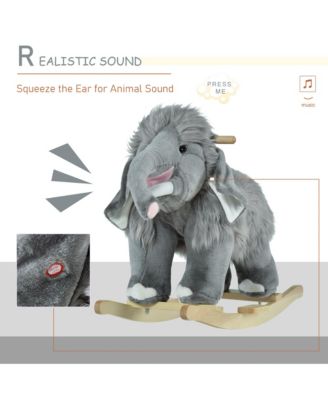 Kids Rocking Horse, Mammoth Shaped Ride on Horse with Realistic Sound