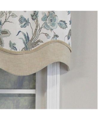 Gianna Glory Valance White. 3" Rod Pocket, Layered, Trimmed. 50"W X 16"L