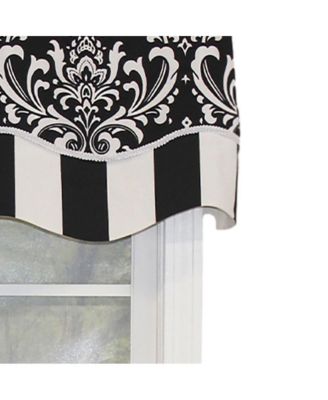 Ozbourne Glory Valance Gray. 3" Rod Pocket, Layered, Trimmed. 50"W X 16"L