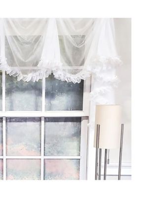 Luxurious Modern Design Classic Sheers Victory Swag 3-Scoop Window Valance 50" x 25" Silver