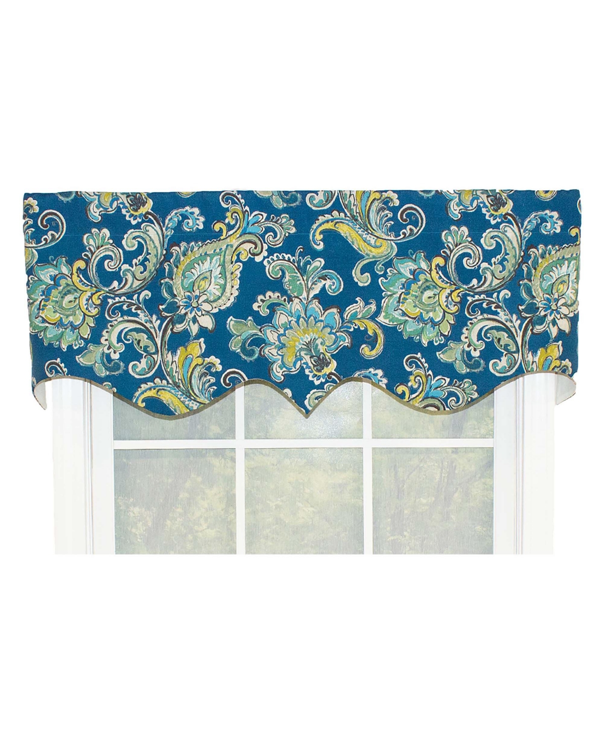 Rlf Home Sconset Rega Style 3" Rod Pocket Valance 50" x 17" Pacific by Rlf Home