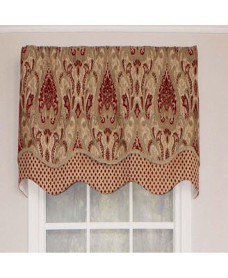 Chenille Fabric with Damask Motive Paisley Dream Glory Valance 3" Rod Pocket 50" x 16" Claret