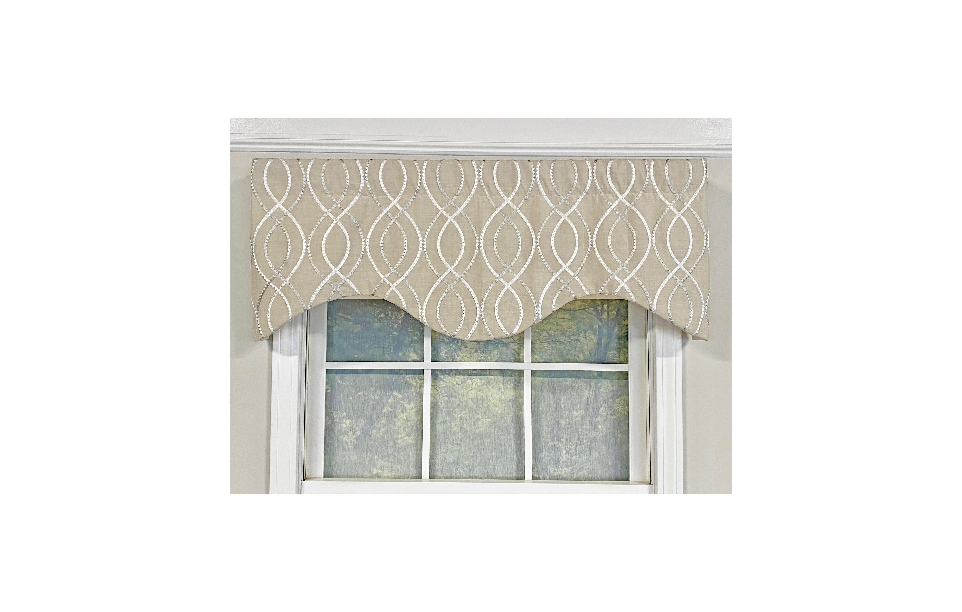 Fast Driver Cornice 3" Rod Pocket Window Valance 50" x 17" Pearl by Rlf Home