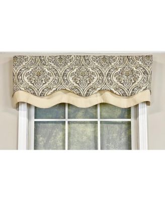 Diamond Damask Glory Valance Blush. 3" Rod Pocket, Layered. 50"W X 16"L