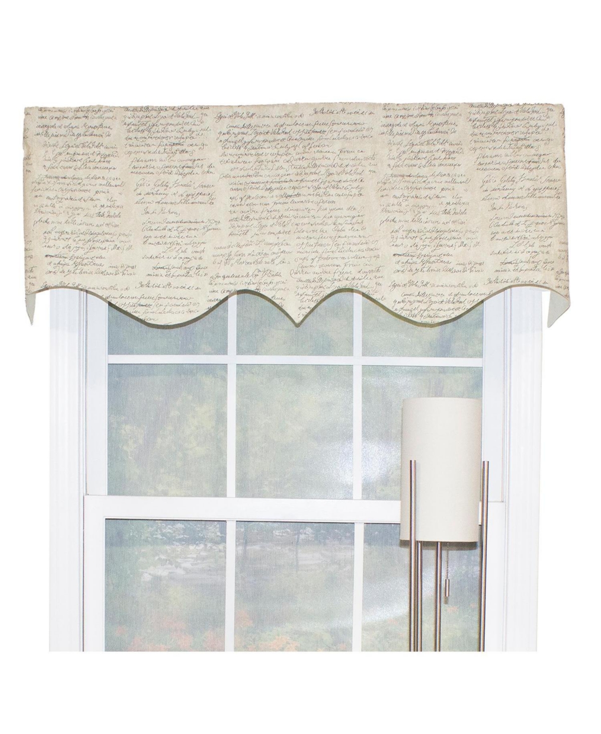 Rlf Home Cursive Regal 100% Cotton with Fully Lined 3" Rod Pocket Valnance for Windows 50" x 17" Putty