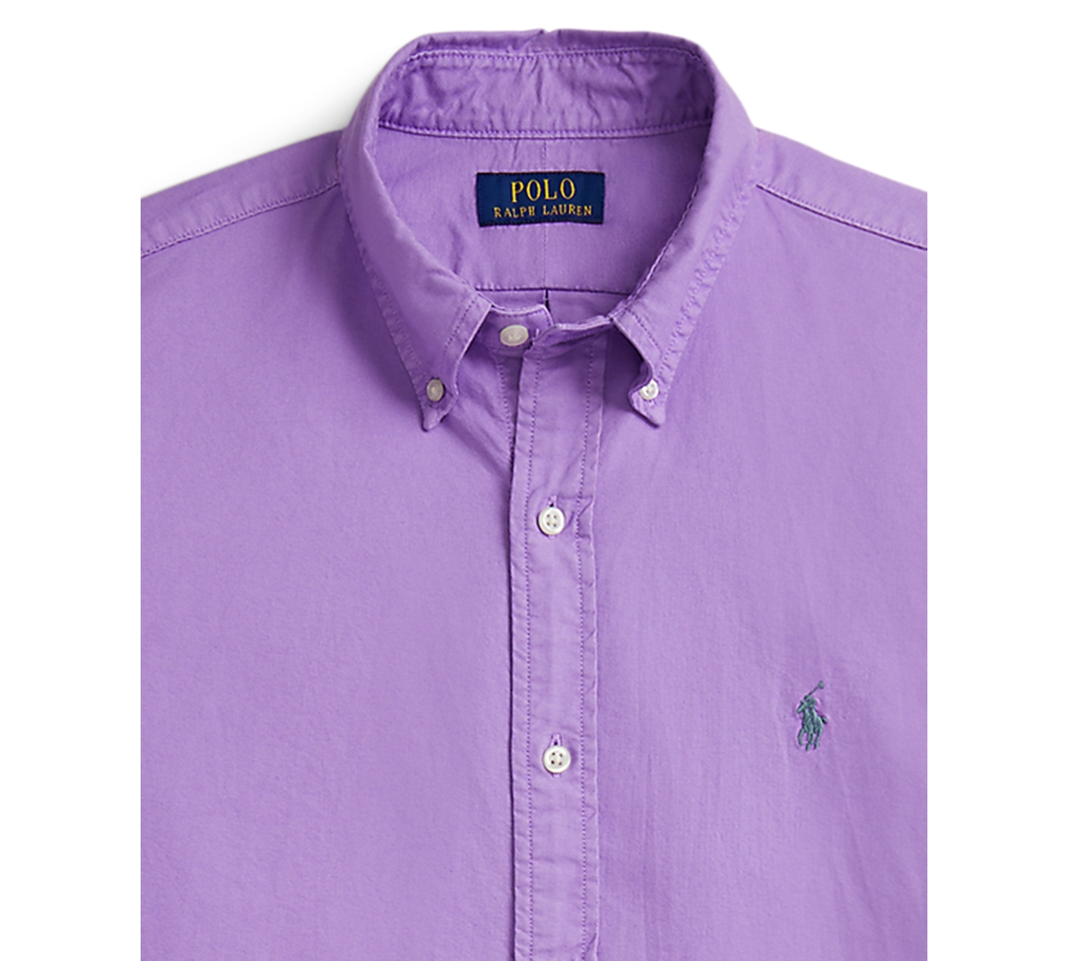 Polo Ralph Lauren Classic Fig Garment Dyed Cotton Button-down Oxford Shirt In Purple