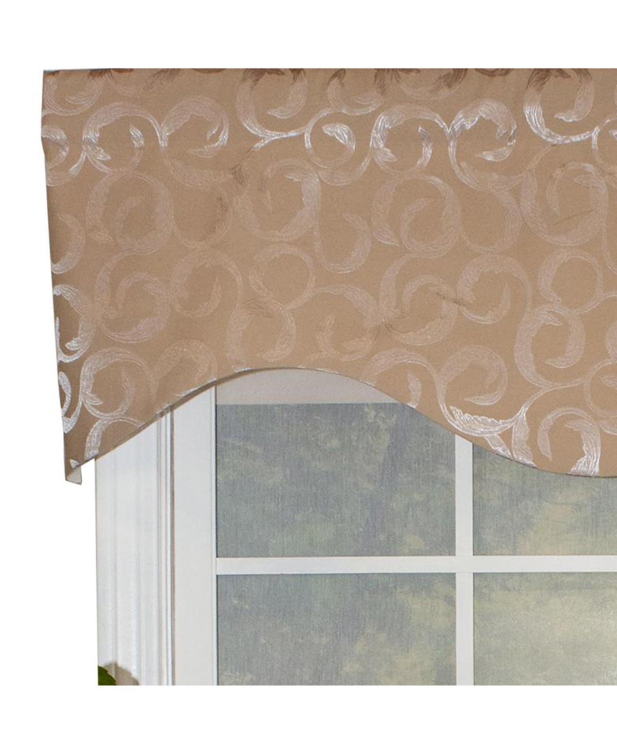 Rlf Home Terra Cornice 100% Cotton with Fully Lined 3" Rod Pocket Valnance for Windows 50" x 17" Saddle