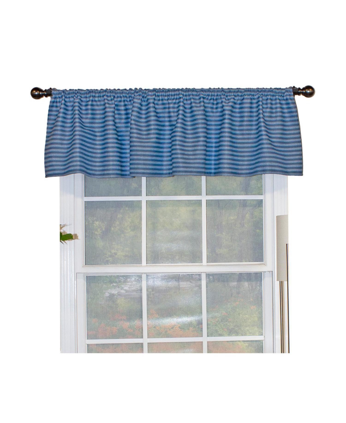 Rlf Home Serpentine Tailored 100% Cotton with Fully Lined 3" Rod Pocket Valnance for Windows 50" x 14" Sky