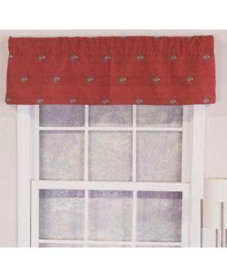 Bubbles Tailored 100% Cotton with Fully Lined 3" Rod Pocket Valnance for Windows 50" x 14" Red