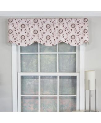 Pin Wheel Provance 100% Cotton with Fully Lined 3" Rod Pocket Valnance for Windows 50" x 15" Pink