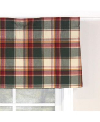 Cabin Plaid Tailored 100% Cotton with Fully Lined 3" Rod Pocket Valnance for Windows 50" x 14" Forest