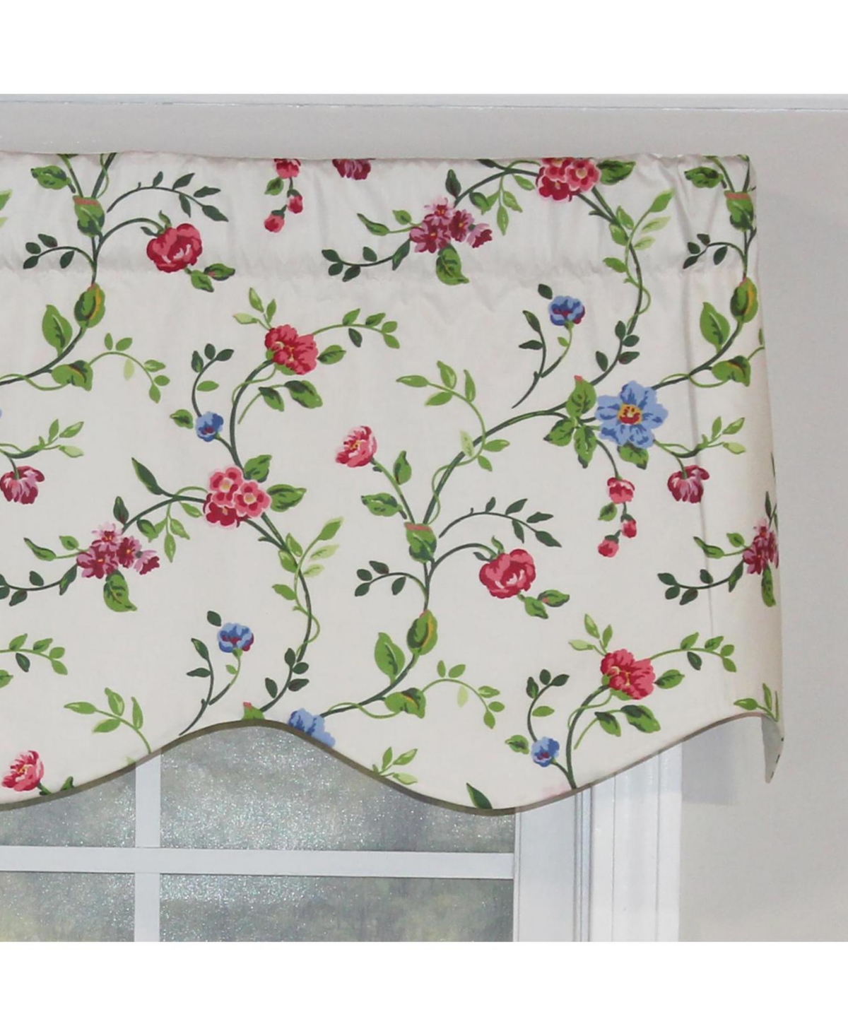 Rlf Home English Ivy Provance 100% Cotton with Fully Lined 3" Rod Pocket Valnance for Windows 50" x 15" Spring