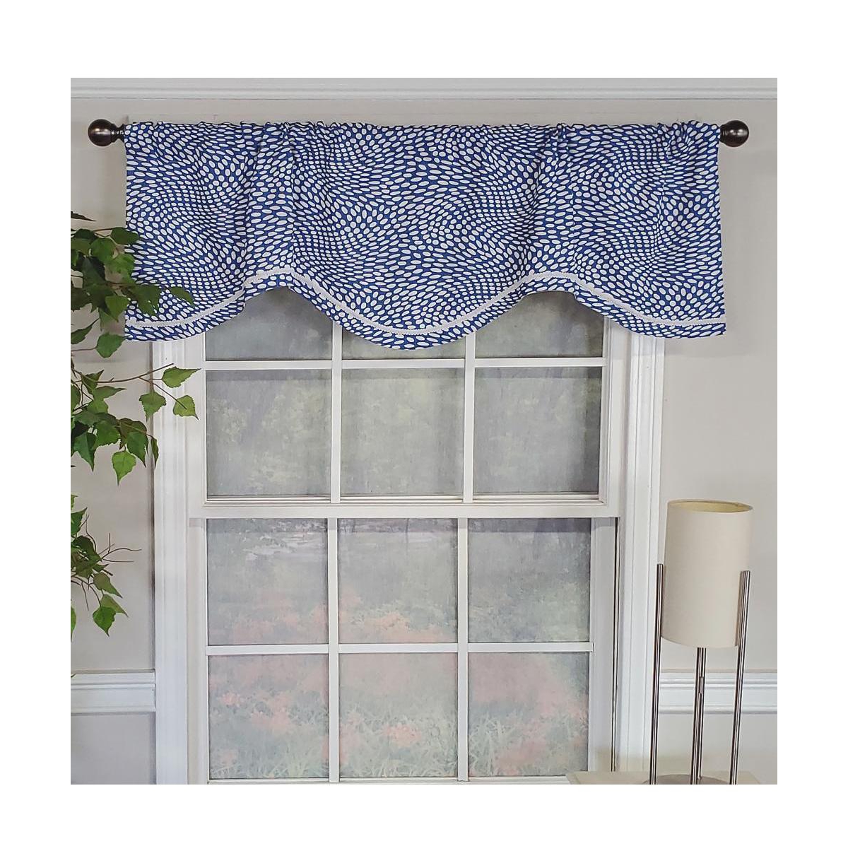 Arvana Cornice Style All Season 3" Rod Pocket Valance 50" x 17" Blue by Rlf Home
