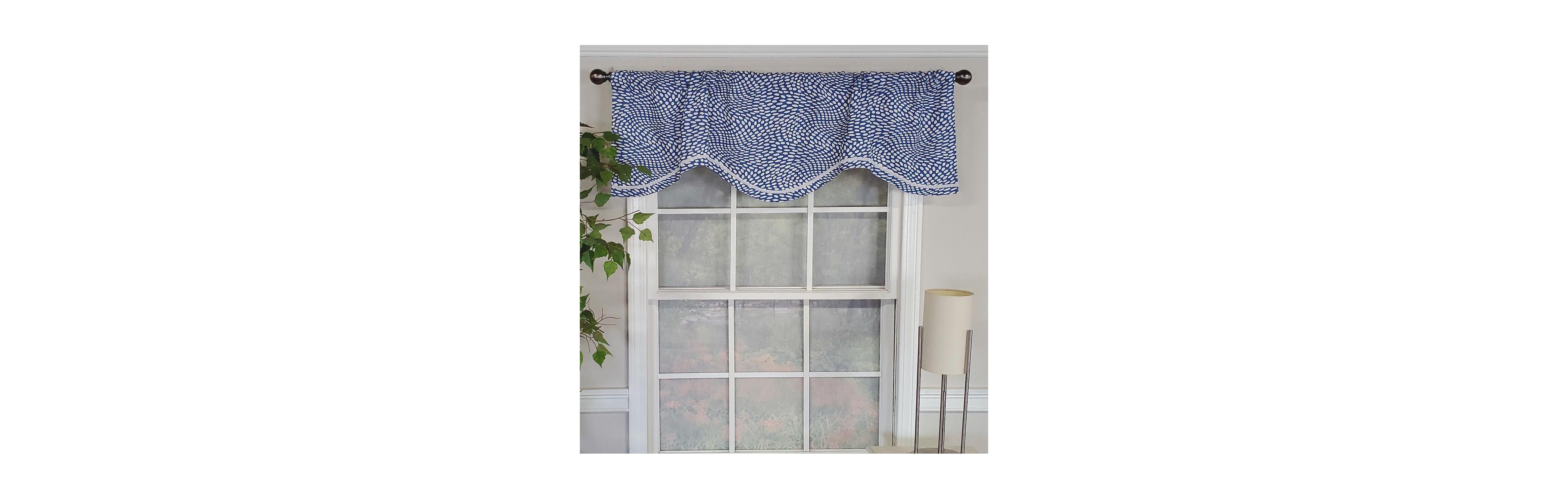 Arvana Cornice Style All Season 3" Rod Pocket Valance 50" x 17" Blue by Rlf Home