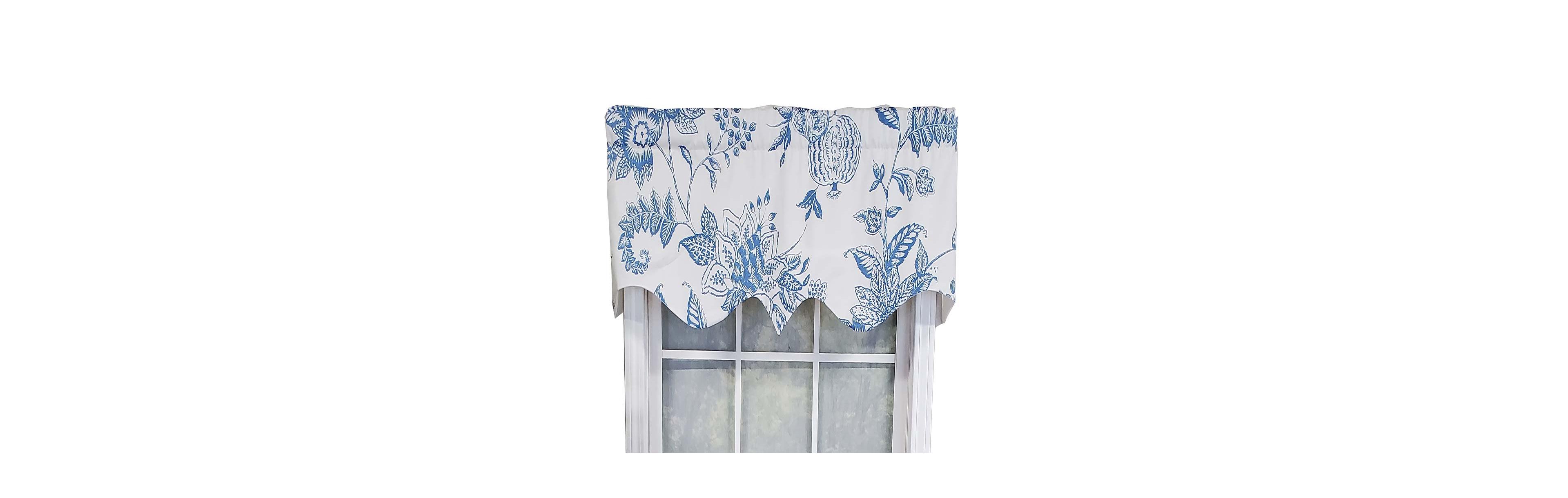 Rlf Home Natalia Regal Valance High Quality Window Treatment 3" Rod Pocket 50" x 17" Cyan
