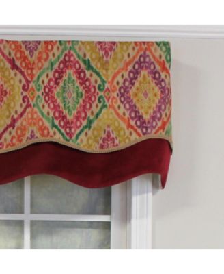 Icicles Trimmed Glory 100% Cotton with Fully Lined 3" Rod Pocket Valnance for Windows 50" x 16" Multi