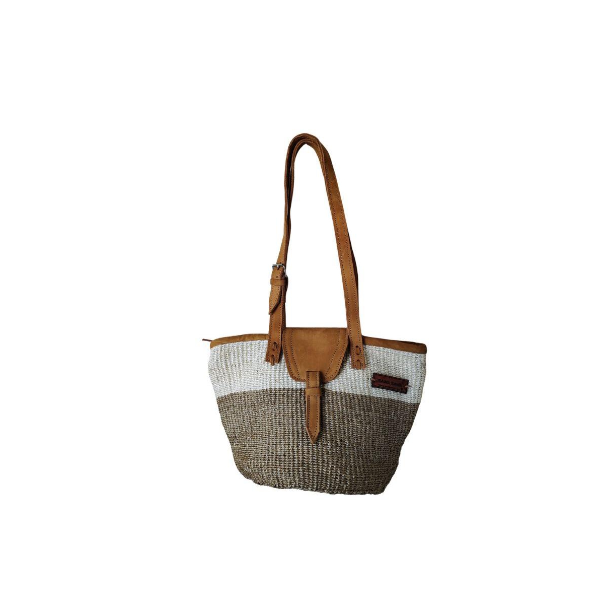 Peaceful Life Handmade Medium Sisal Basket Tote Bag