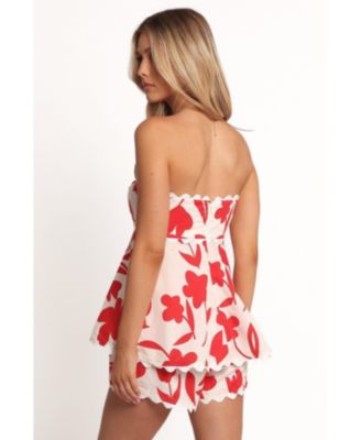 Women's Ives Strapless Short Set - Red