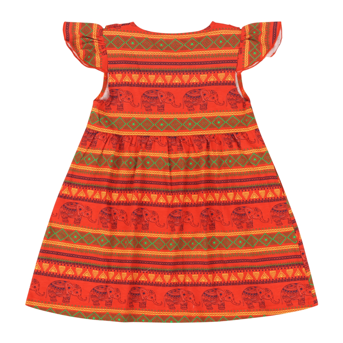 Mixed Up Clothing Girls Embroidered Short Flutter Sleeve Cozy Animal Print Dress