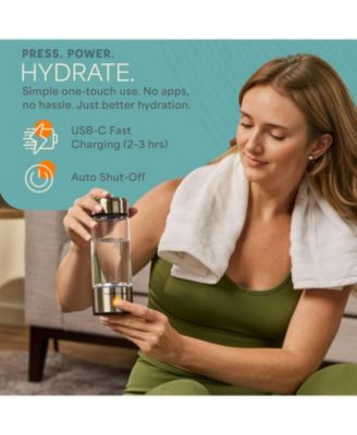 HydroLife Plus Alkaline & Hydrogen Water Bottle – 420ml Portable Glass Generator with SPE/PEM Technology, Ionizer Filter & Rechargeable Design