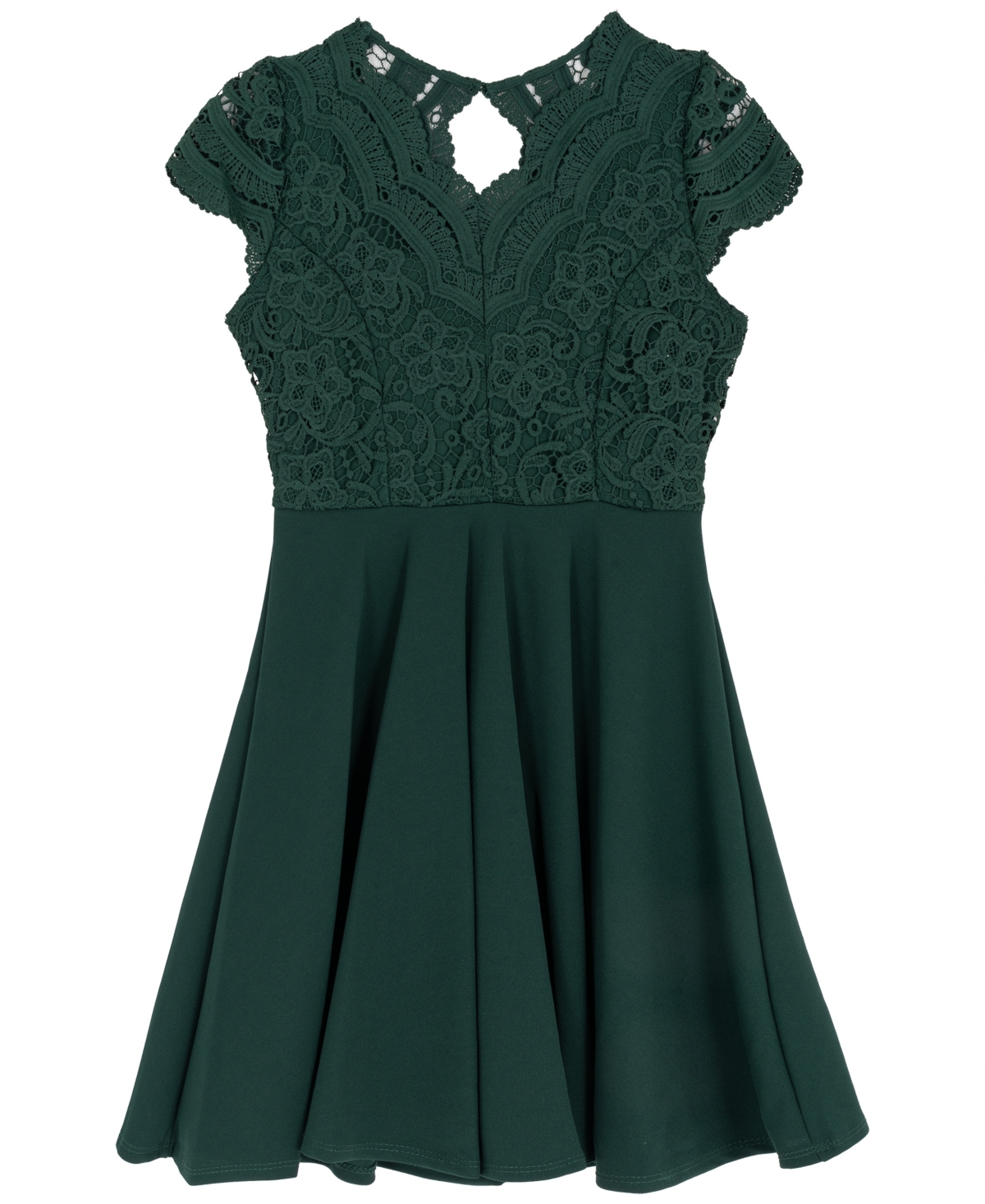 Rare Editions Girls 7-16 Lace and Skater Short-Sleeve Dress