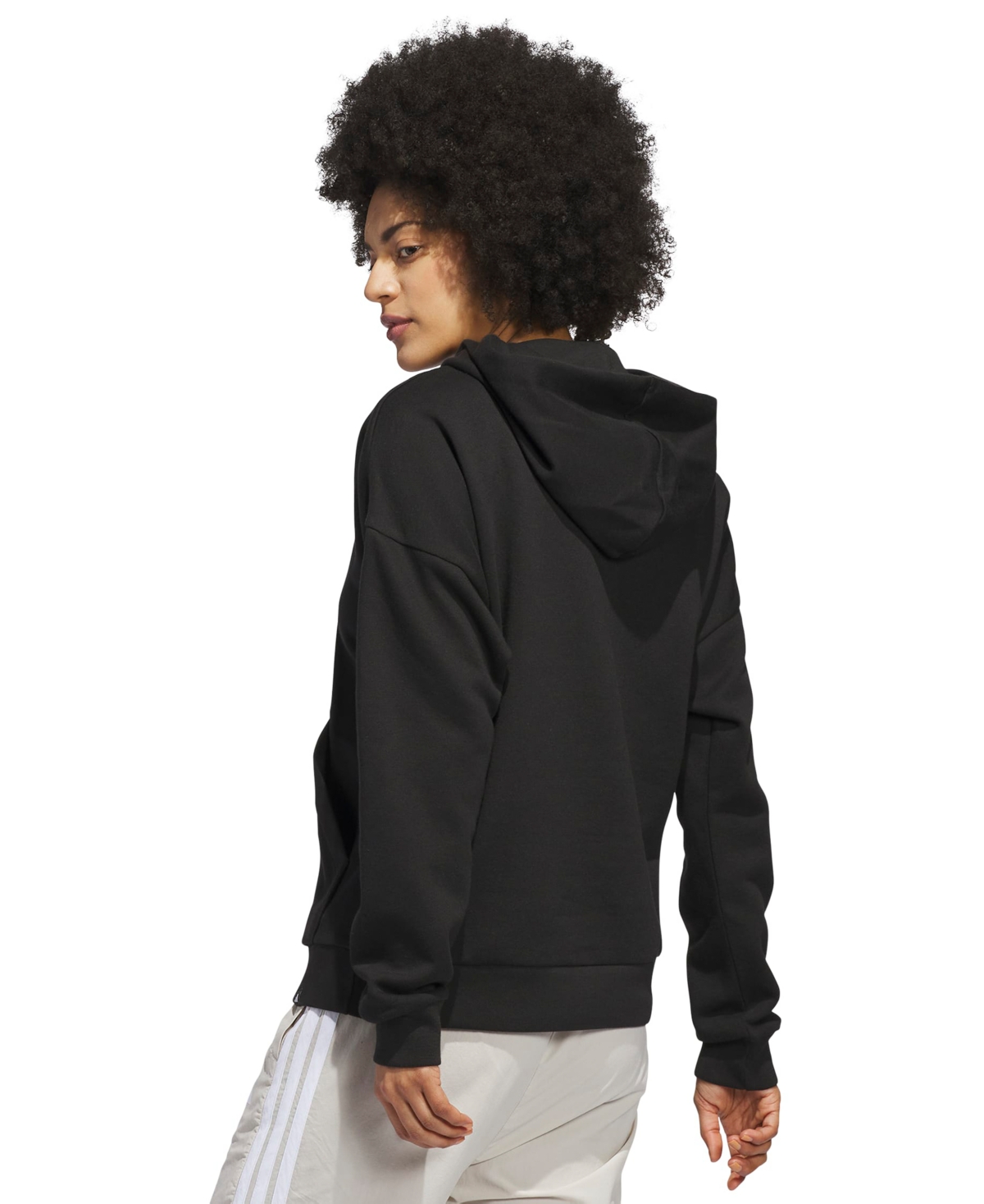 Adidas Originals Women's Wordmark Graphic Hooded Sweatshirt In Black