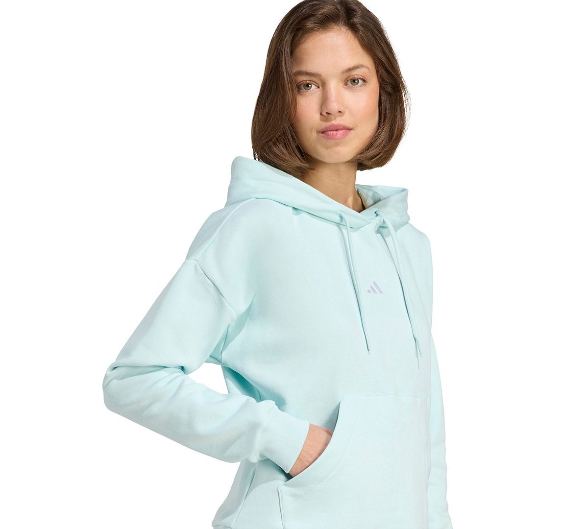 Adidas Originals Women's Essentials Long-sleeve Logo Hoodie In Blue
