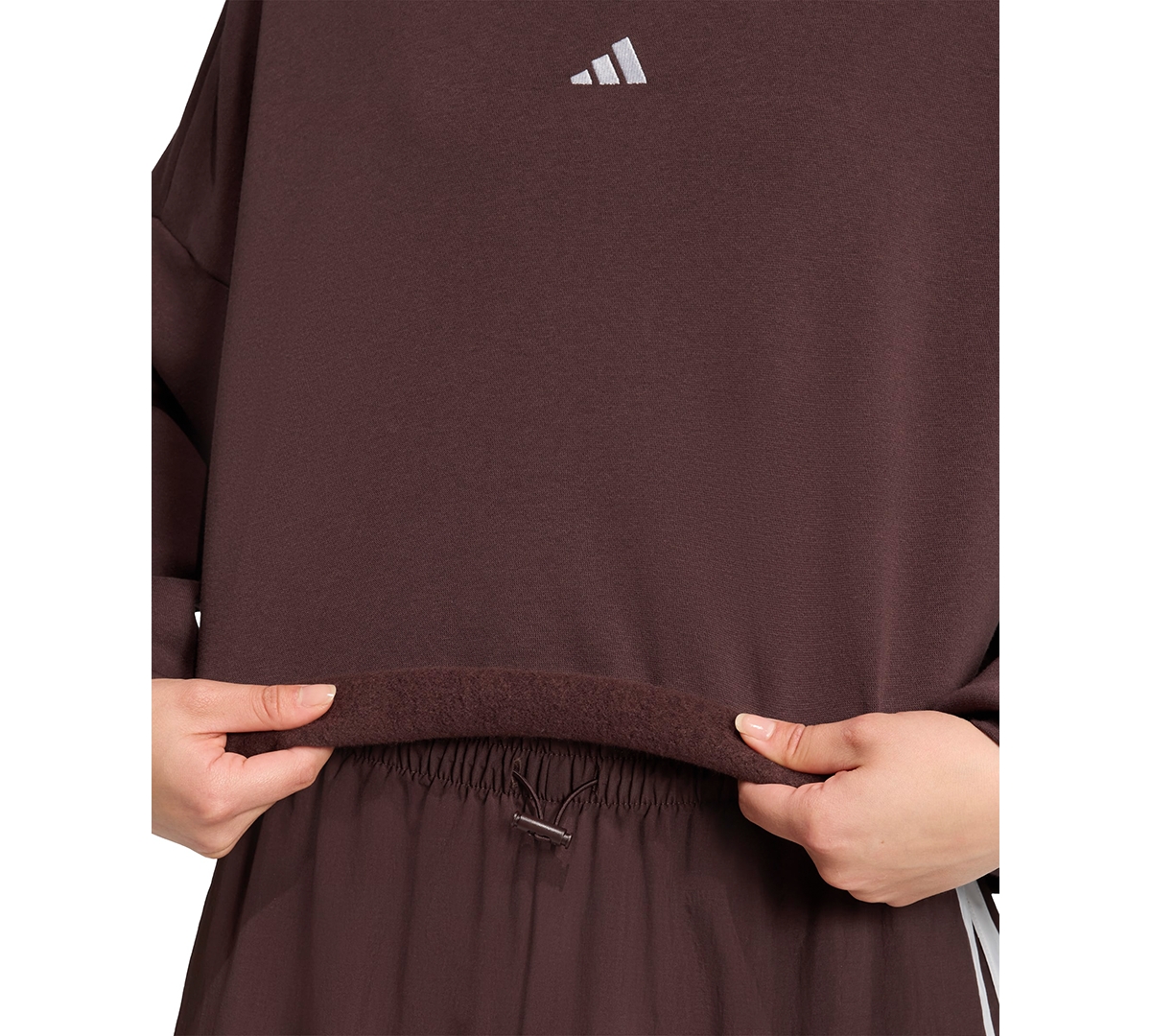 Adidas Originals Women's Essentials Small Logo Feel Cozy Sweatshirt In Brown