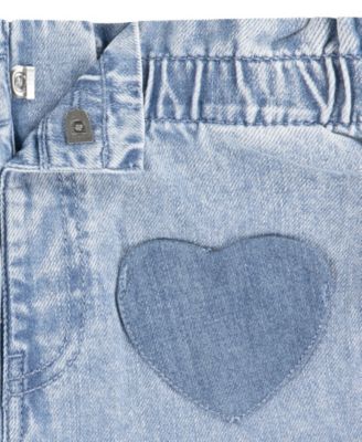 Girls' 4-6X Ruffle Round Neck Top and Heart Pocket Pants, 2-Piece Set