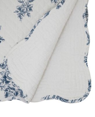 Quilted Toile Floral Table Runner, 16" x 72"