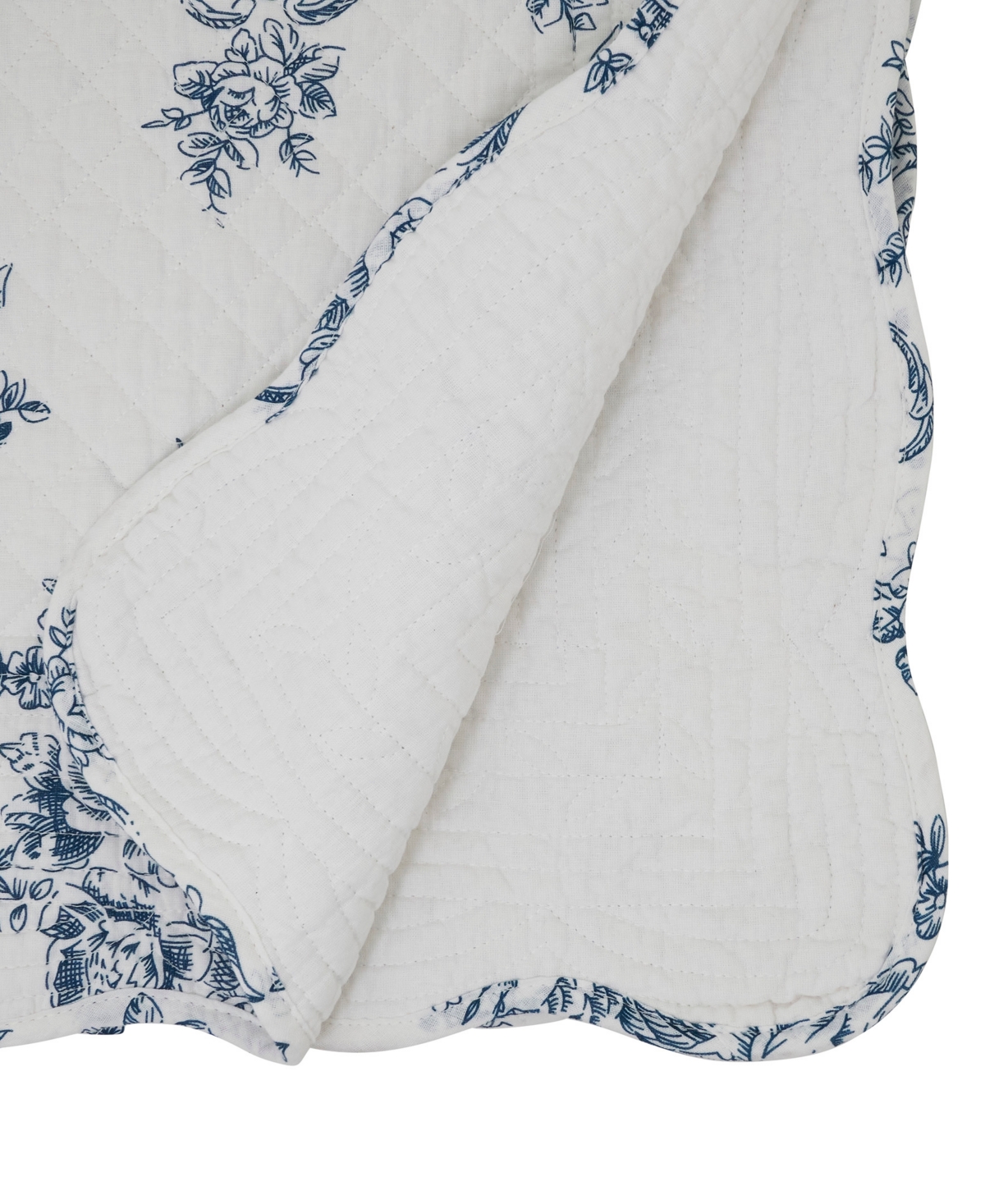 Saro Lifestyle Quilted Toile Floral Table Runner, 16" x 72"