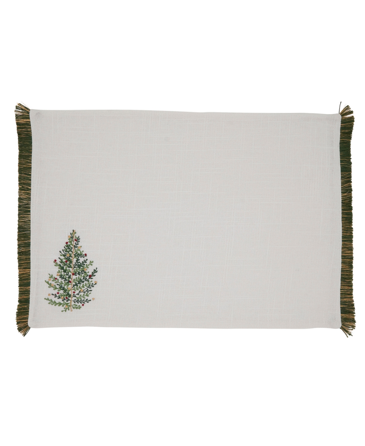 Saro Lifestyle Christmas Trees Placemat, Set Of 4 In White