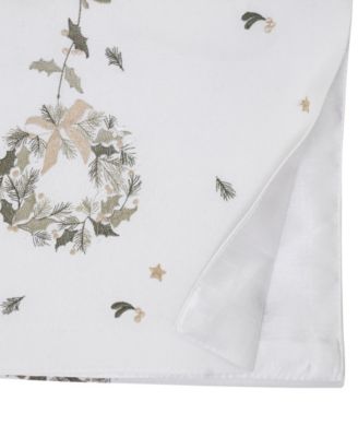 Embroidered Wreath Table Runner, 16" x 70"