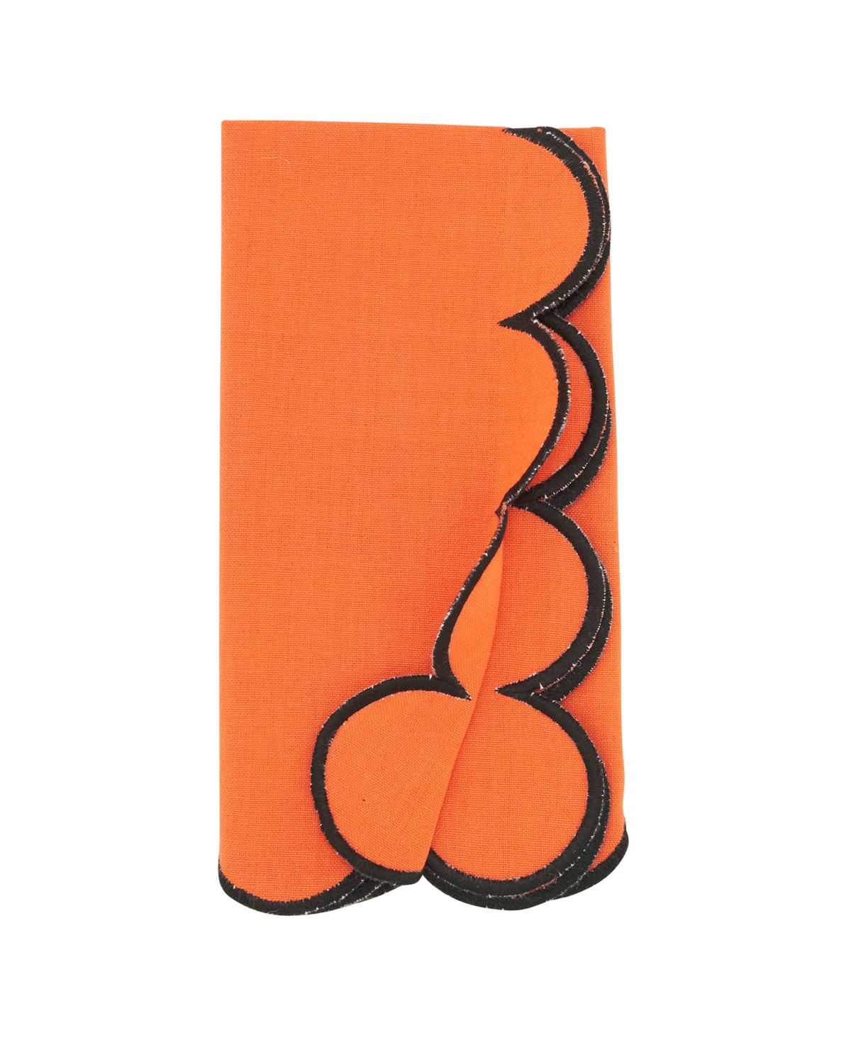 Saro Lifestyle Sweet Edge Scalloped Napkin, Set Of 4 In Orange