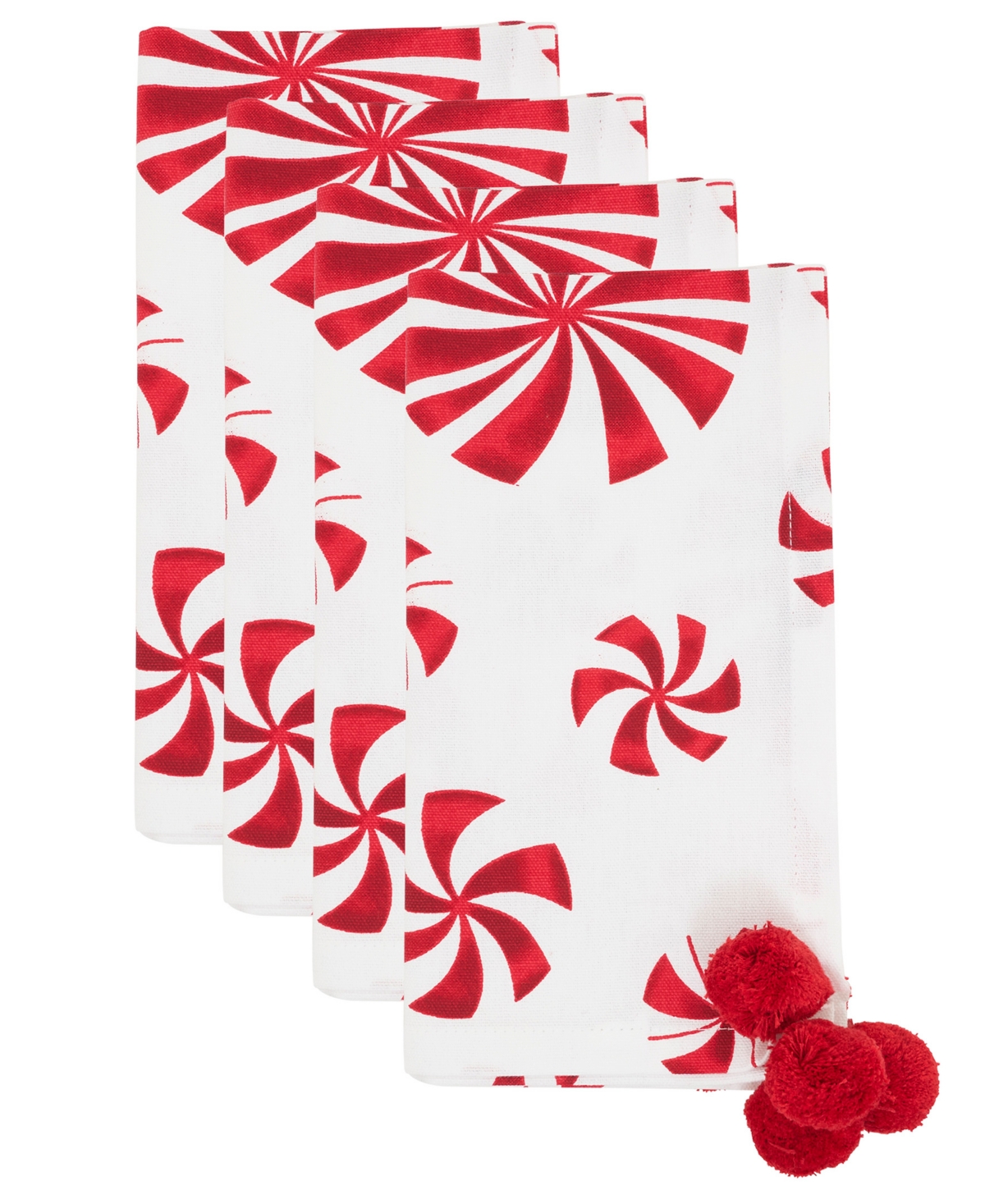 Saro Lifestyle Peppermints Napkin, Set of 4
