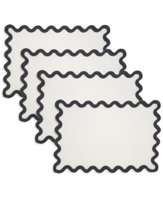 Linen Eco Scallop Border Placemat, Set of 4