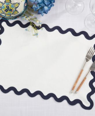 Linen Eco Scallop Border Placemat, Set of 4