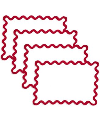 Linen Eco Scallop Border Placemat, Set of 4