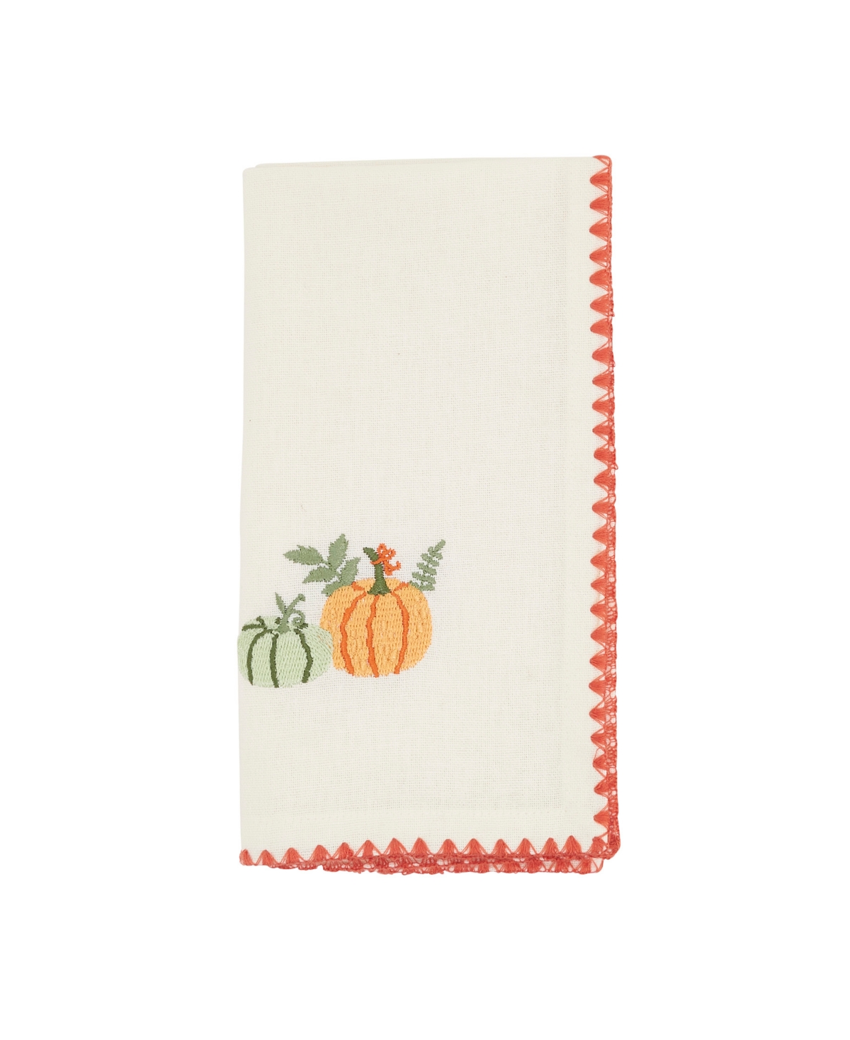 Saro Lifestyle Fall Pumpkins Napkin, Set Of 4 In Orange