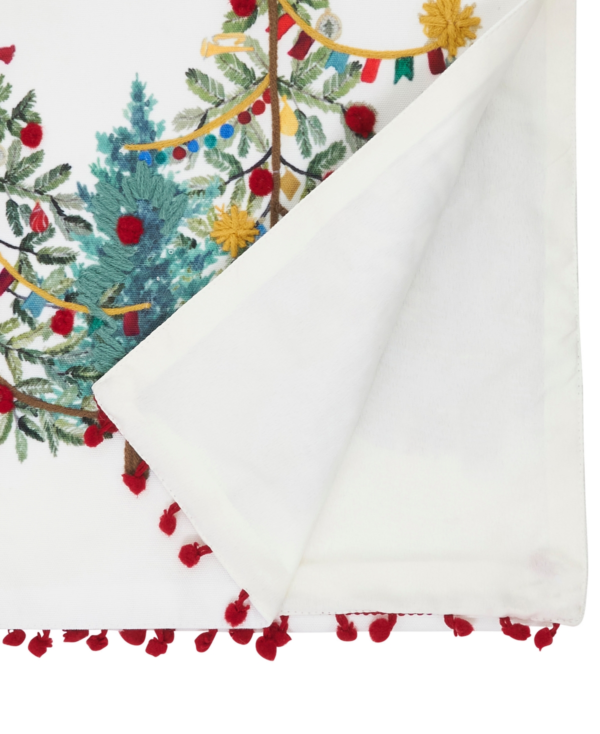 Saro Lifestyle Christmas Trees Table Runner, 16" X 72" In Multi