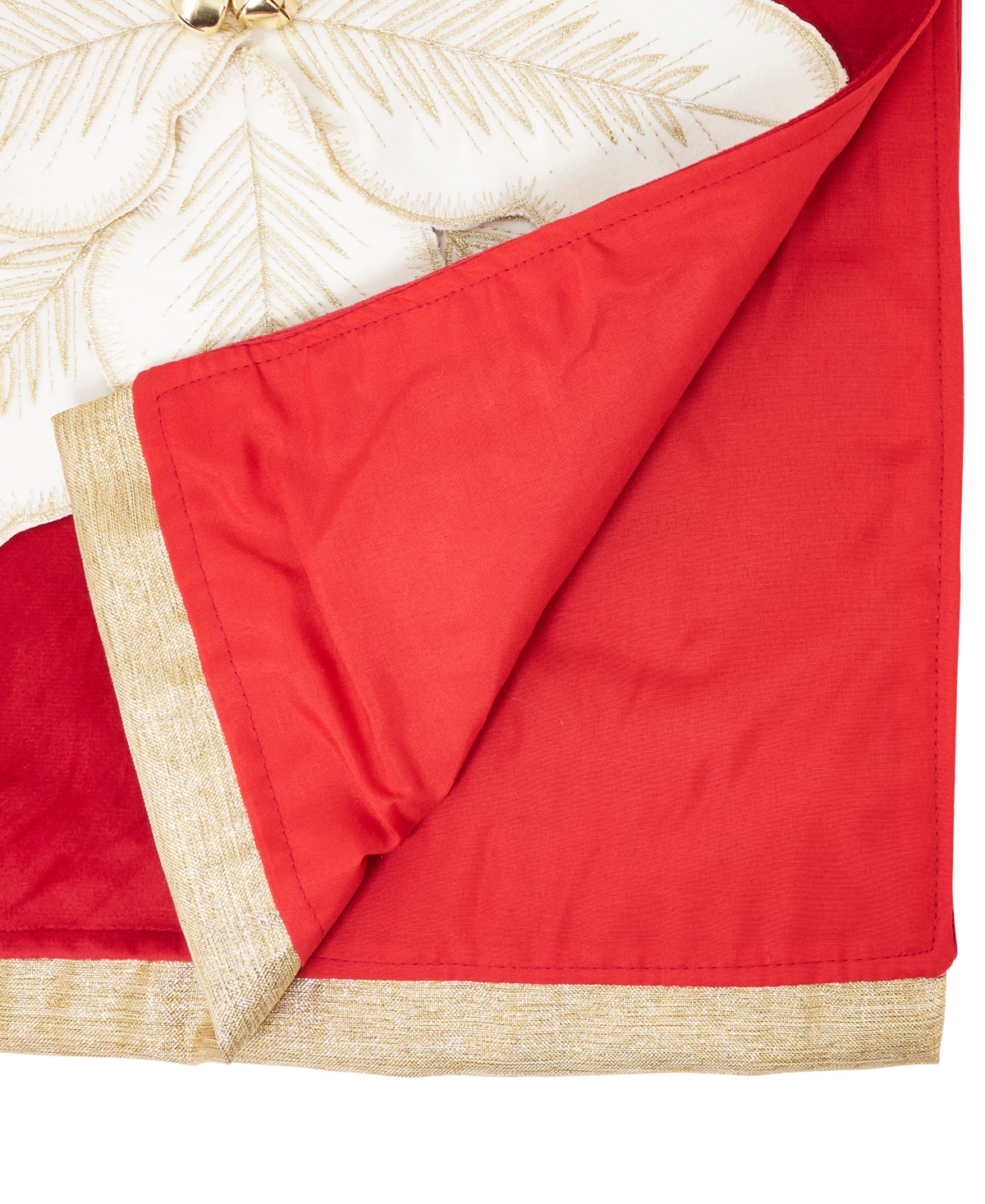 Saro Lifestyle Velvet Poinsettia Table Runner, 14" x 72"