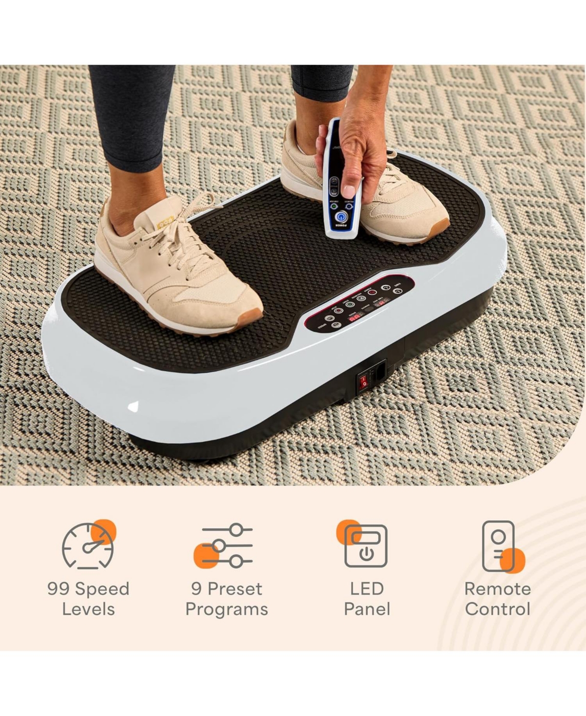 LifePro Waver Mini Vibration Plate - Compact Whole Body Vibration Machine for Home & Travel, Max 260lbs